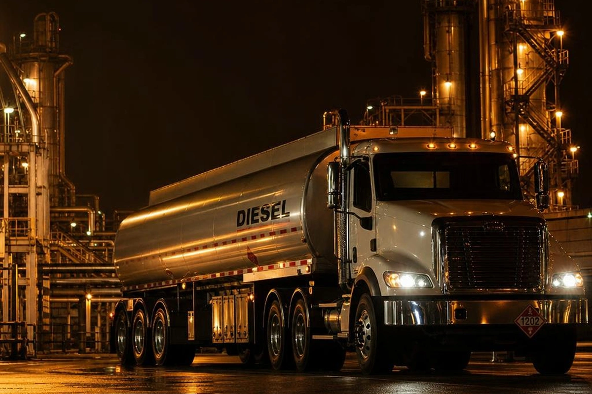 EN590 diesel storage terminal with industrial fuel tanks